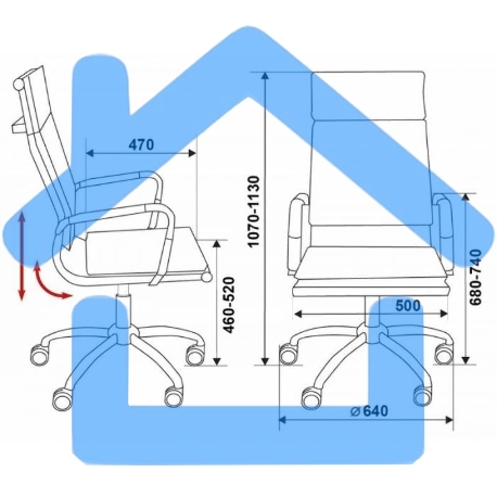 Кресло руководителя Бюрократ CH-993/blue синий, искусственная кожа, крестовина хромированная-1