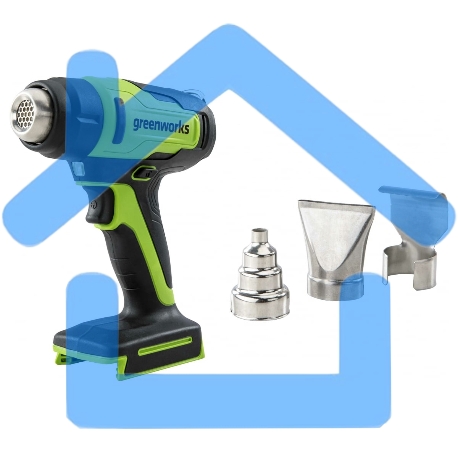 Фен строительный аккумуляторный GreenWorks G24HG, 24V, без АКБ и ЗУ (3400207)-1