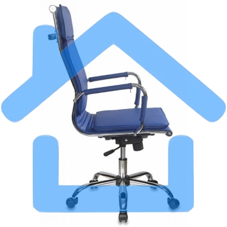 Кресло руководителя Бюрократ CH-993/blue синий, искусственная кожа, крестовина хромированная-10