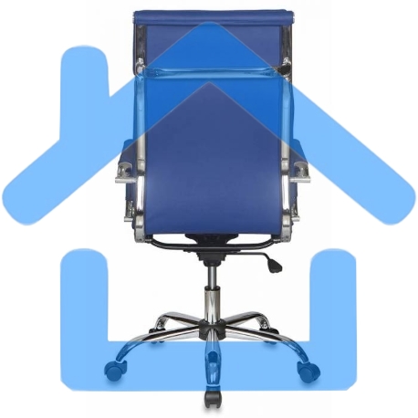 Кресло руководителя Бюрократ CH-993/blue синий, искусственная кожа, крестовина хромированная-9