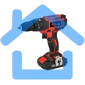 Шуруповерт ударный аккумуляторный KLECO KE18DM-15 (18В, Li-ion-1шт, 1,5 А·ч, 30Нм, З/У, биты 32шт, сверла 9шт дерево/металл)