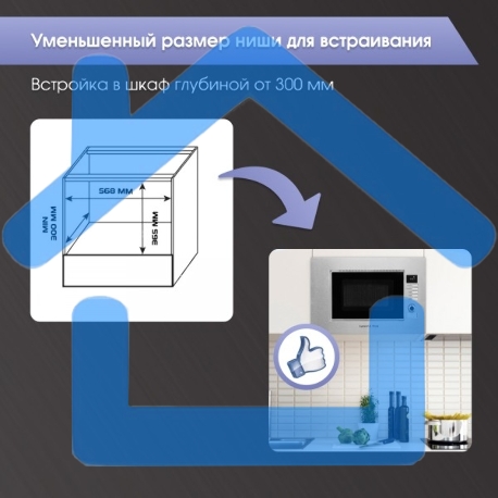 Микроволновая печь встраиваемая Zigmund & Shtain BMO 21 S нержавеющая сталь, 20 л, 1200 Вт, переключатели - поворотный механизм/кнопки-1