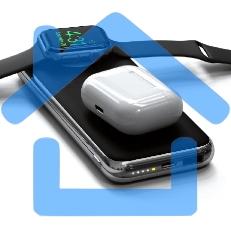 Беспроводное зарядное устройство Satechi Quatro Wireless Power Bank. серый космос ST-UC10WPBM-2