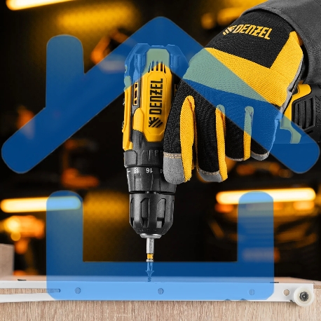 Дрель-шуруповерт Denzel CDQ-12, Аккумуляторная, 12В, 2 АКБ, Кейс-2