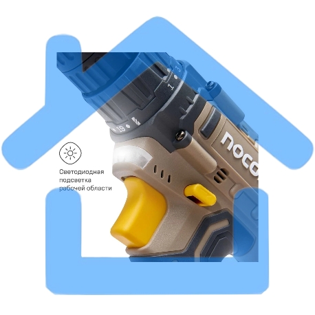 Дрель-шуруповерт Nocord NCD-20.2.15.C, аккумуляторная, 20В, 2х1.5 А·ч Li-Ion, в кейсе + 24 предмета оснастки-3