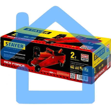 Домкрат STAYER 43152-2 RED FORCE гидравлический подкатной, 2т, 125-320мм-1