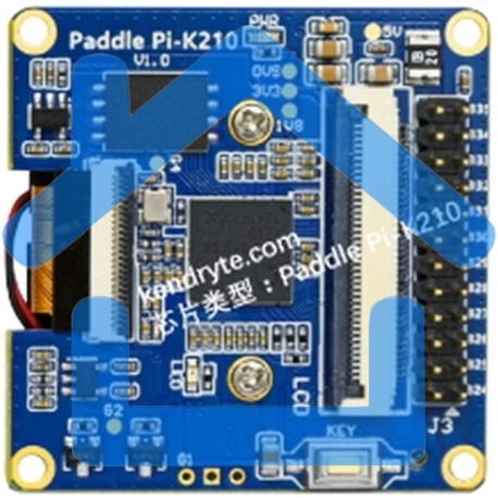 Плата разработки Canaan D1201000084 с ЦПУ K210, камерой 2МП, и WiFi-антенной и модулем дисплея 2.8 дюймов. Питание — 5В
