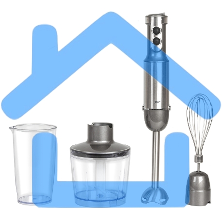 Блендер погружной JVC JK-HB5021 1200 ватт, регулировка скорости, режим ТУРБО, светодиодная подсветка