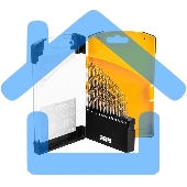 Набор сверл по металлу Denzel 1,5-6,5мм, Р6М5К8-TiN, Golden Tip, 13 шт 723006