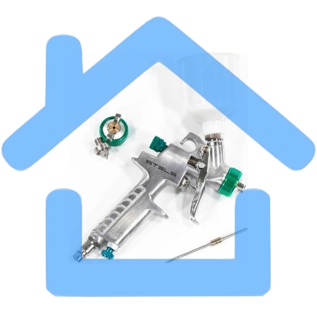 Краскопульт пневматический STELS ag 810 hvlp 57361гравитационный сопло 0.8мм и 1мм-1