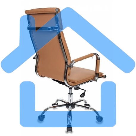 Кресло руководителя Бюрократ CH-993/camel светло-коричневый, искусственная кожа, крестовина хромированная-16