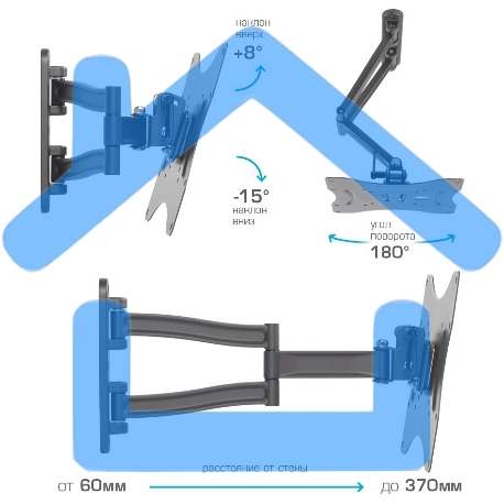 Кронштейн для телевизора Kromax TECHNO-3 серый 15