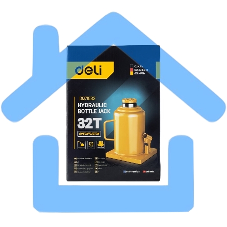 Домкрат бутылочный гидравлический Deli DQ71032 макс.грузоподъемность 32 т-2