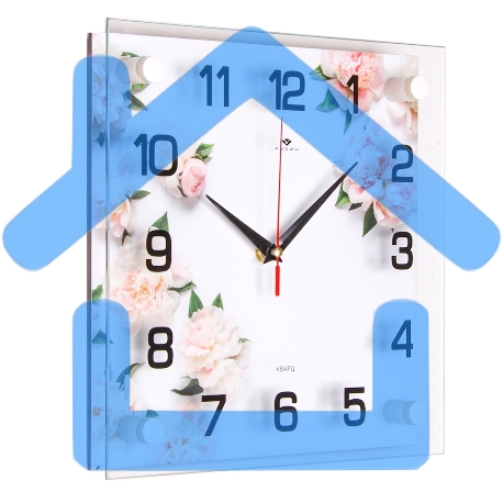 Настенные часы РУБИН 2525-029 нежные пионы-2