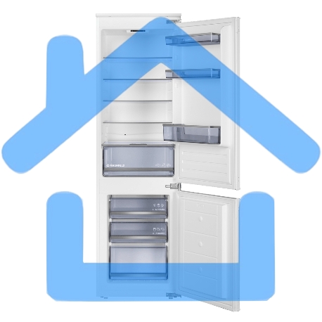 Встраиваемый холодильник Maunfeld MBF177SWGR Inverter белый двухкамерный 197/76 л, морозилка снизу, DeFrost-8