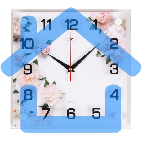 Настенные часы РУБИН 2525-029 нежные пионы