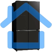 Холодильник Hitachi R-WB720VUC0 GMG серый стекло трехкамерный инвертер 372/196л морозилка снизу