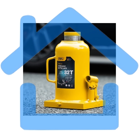 Домкрат бутылочный гидравлический Deli DQ71032 макс.грузоподъемность 32 т-7