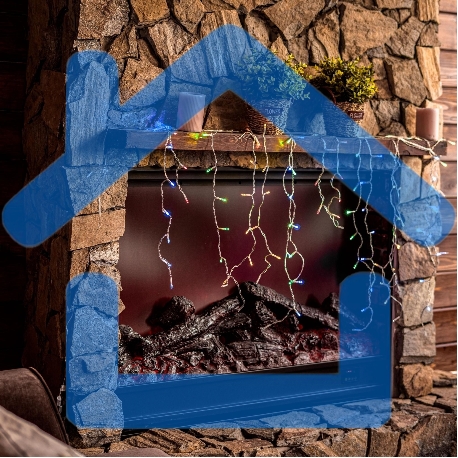 Бахрома светодиодная с эффектом мерцания 2м Соединяемая 100 светодиодов Разноцветный свет Провод прозрачный ULD-B2007-100/TTK MULTI IP44-6