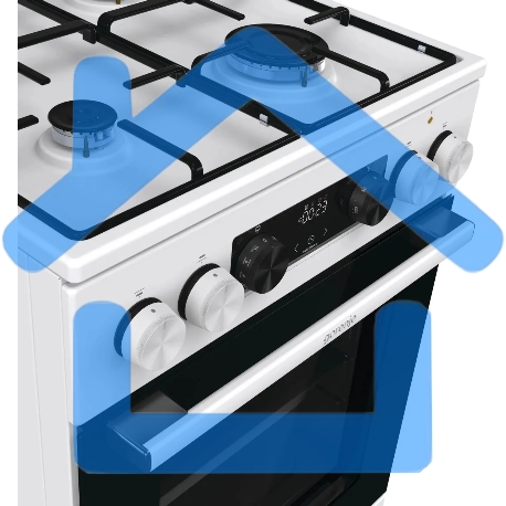 Плита комбинированная Gorenje GK5C60WJ белый, конфорок 4 газовых, духовка 62 л, 50 см x 85 см x 59.4 см-5