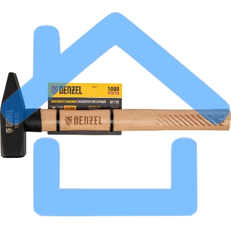 Молоток слесарный Denzel 1000 г, кованый квадратный боек, буковая рукоятка-3