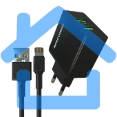 Зарядное устройство MORE CHOICE (4610196409875) NC11i 2USB 2.4A для Lightning 8-pin черный