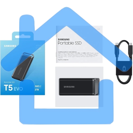 Внешний накопитель SSD Samsung T5 EVO External 2Tb (1024Gb) черный USB 3.2 (MU-PH2T0S/WW) 1year-22