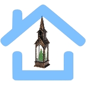 Светильник декоративный (фигура) Башня с эффектом снегопада и подсветкой NEON-NIGHT