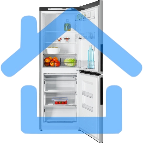 Холодильник Atlant 4612-181 серебристый двухкамерный 182/119л морозилка снизу-5