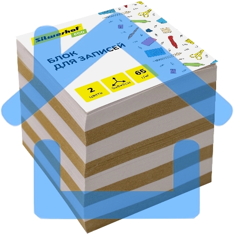 Блок для записей бумажный Silwerhof ECO Эконом 90x90x90мм, 65 г/м2, ассорти