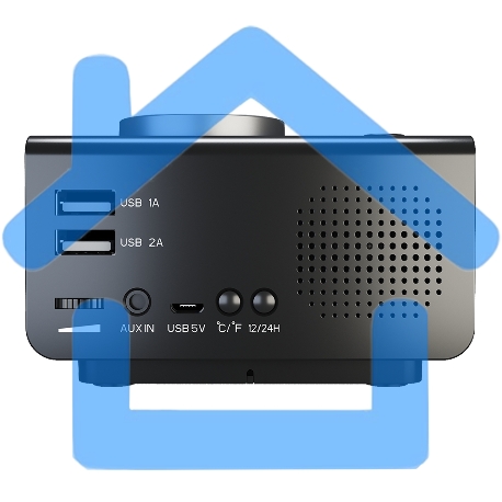 Радиочасы с будильником SOUNDMAX SM-1521U черный с серебром-5