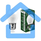 Лампа светодиодная SAFFIT SBG4505 (55026) 5 вт Е27 белый матовый шар