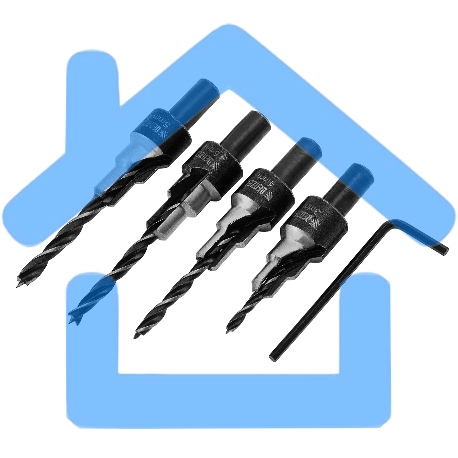 Набор сверл под конфирмат Denzel 3-5 мм, 4 шт