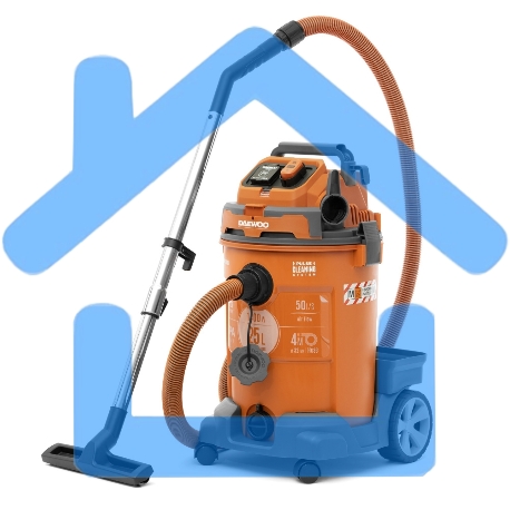 Строительный пылесос Daewoo DAVC 2500SD 1400Вт (уборка: сухая/сбор воды/выдув) оранжевый