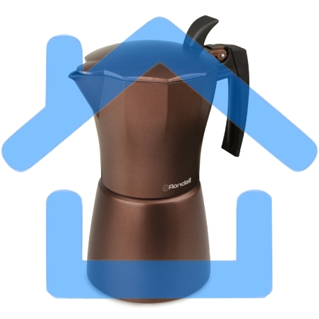 Кофеварка гейзерная Rondell Kortado RDA-399, 0.45л, алюминий, коричневый