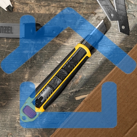 Нож Denzel 18 мм, сменное лезвие, SK4, корпус из ABS + TPR, торцевой зажим-2