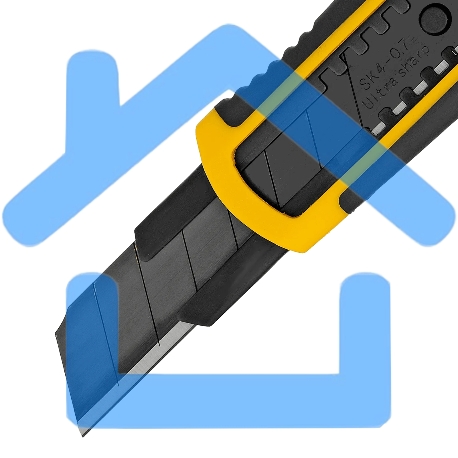 Нож Denzel 18 мм, сменное лезвие, SK4, корпус из ABS + TPR, торцевой зажим-4