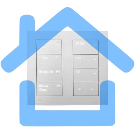 Кнопочная панель HQWT-S-P4RW-WH-E Lutron 7 кнопок и клавиши поднять.опустить, пластик белый.