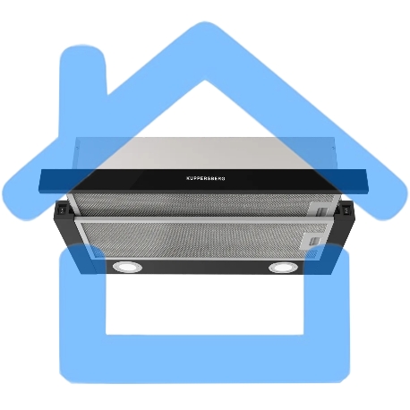 Встраиваемая вытяжка Kuppersberg SLIMHIT 60 BG, телескопическая, 60 см, High-Tech, макс. Производительность 750 м3/ч, 2 скорости, механическое управление, светодиодное освещение, уровень шума 51 дБ, цвет черный