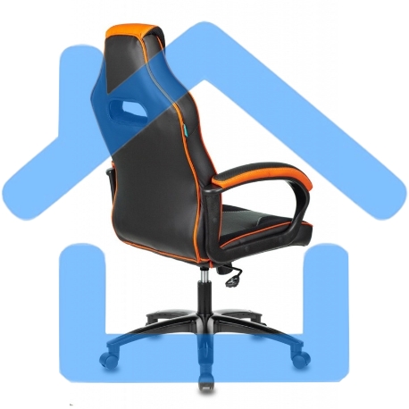 Кресло игровое Бюрократ VIKING 2 AERO ORANGE черный/оранжевый, искусст.кожа/ткань-11
