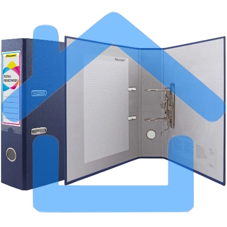 Папка-регистратор Silwerhof A4 75мм ПВХ/бумага синий без. окант. сборная (упак.:2шт)