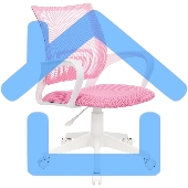 Кресло компьютерное Бюрократ CH-W695NLT TW-06A TW-13A розовый, сетка/ткань, крестовина пластик, пластик белый