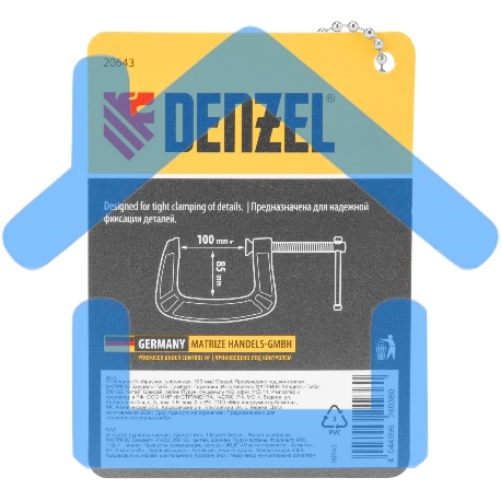 Струбцина Denzel G-образная, усиленная, 100 мм-3