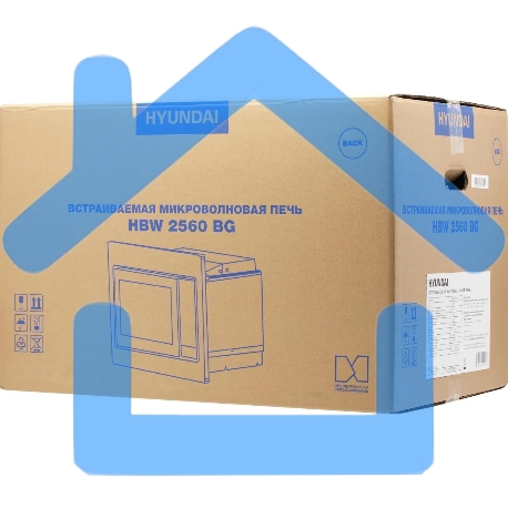 Микроволновая печь встраиваемая Hyundai HBW 2560 BG черный, 25 л, 900 Вт, переключатели - сенсор-9