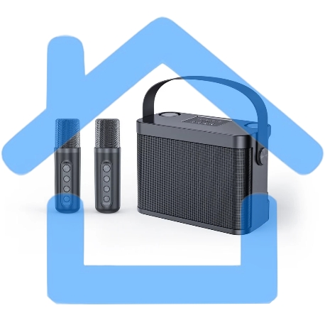 Переносная караоке система TRS2404 iconBIT K802B Колонка 10Вт, 2 микрофона Bluetooth, аккумулятор в колонке 3000mah и микрофонах, 22.3*9.6*15.7CM / 16*10*20.2CM, цвет черный