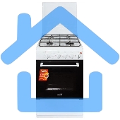 Плита комбинированная Cezaris ПГЭ 1000-13 белый, конфорок 4 шт, духовка 45 л, 51 см x 85 см x 55 см