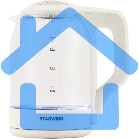 Чайник электрический StarWind SKG1056 1,8 л, 2000 Вт, белый/прозрачный