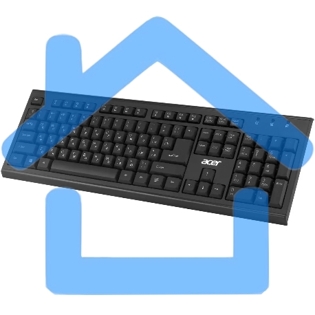 Комплект клавиатура + мышь Acer OKR120 клав:черный мышь:черный USB беспроводная Multimedia-19