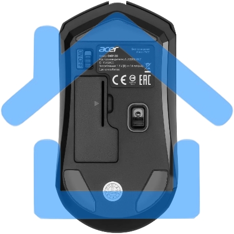 Комплект клавиатура + мышь Acer OKR120 клав:черный мышь:черный USB беспроводная Multimedia-22