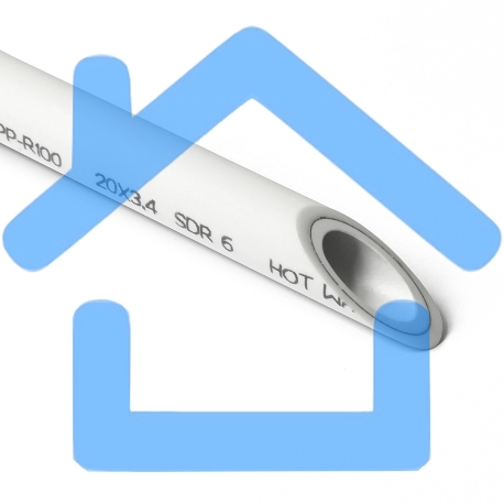 Труба полипропиленовая PPR DUO SDR6 PN25 25 х 4.2 армированная алюминием посередине белая